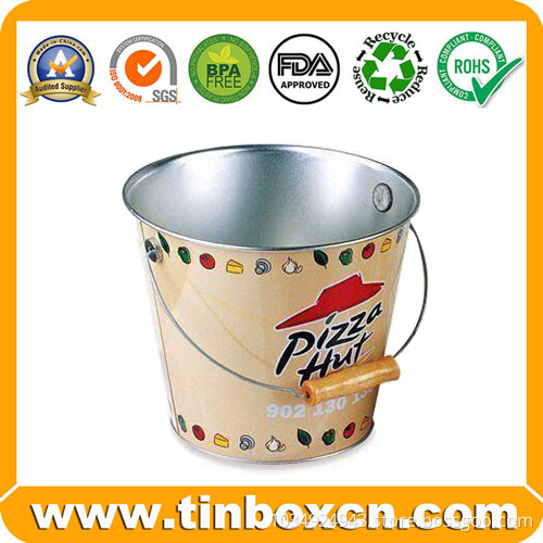 Customized Decorative  Tin Bucket Popcorn Tin Box